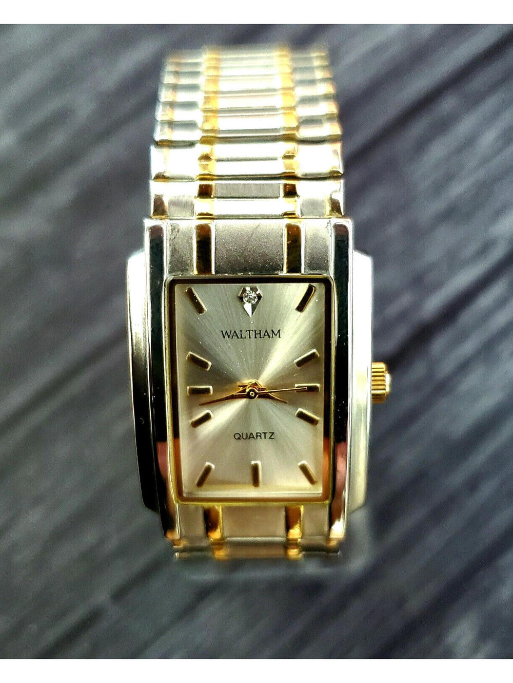 Rare Vintage Waltham Prestige‎ Diamond Mens Watch Box Papers